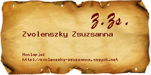 Zvolenszky Zsuzsanna névjegykártya